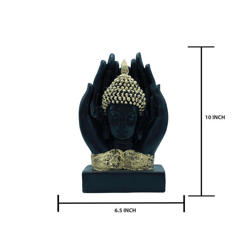 Gold Buddha Statue for Home Decor, 10 Resin Enlightenment Sculpture, Yoga Zen Accent, Spiritual Gift & Feng Shui Ornament