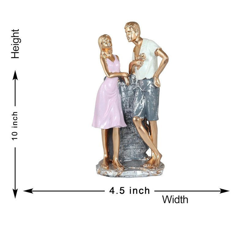 Golden Couple Statue, Romantic Decorative Figurine for Home, Gift for Couples - Wedding Decoration