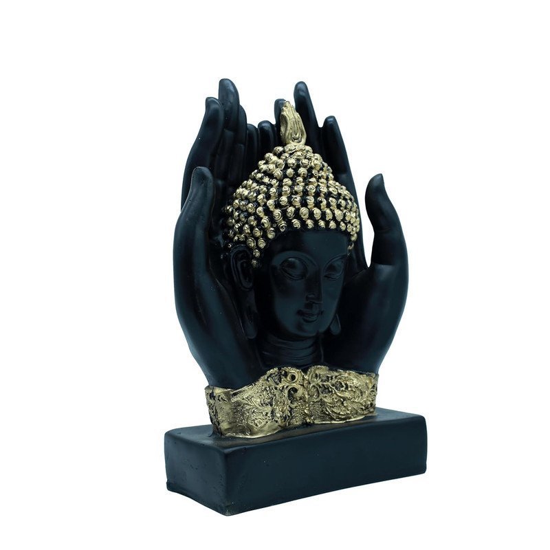 Gold Buddha Statue for Home Decor, 10 Resin Enlightenment Sculpture, Yoga Zen Accent, Spiritual Gift & Feng Shui Ornament
