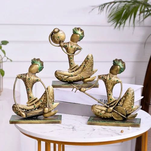 Metal Decorative Antique Nagpuri Musician Set | Handcrafted Table Showpiece for Home & Office Décor