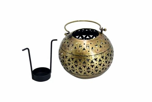 Metal Lota Shape Hanging T Lite Holder | Handcrafted Tealight Candle Holder for Home & Festive Decor