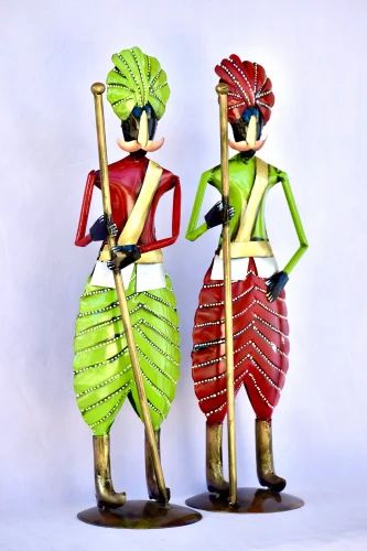 Rajasthani Metal Darwan Set | Traditional Handcrafted Decorative Showpiece for Home & Office Décor