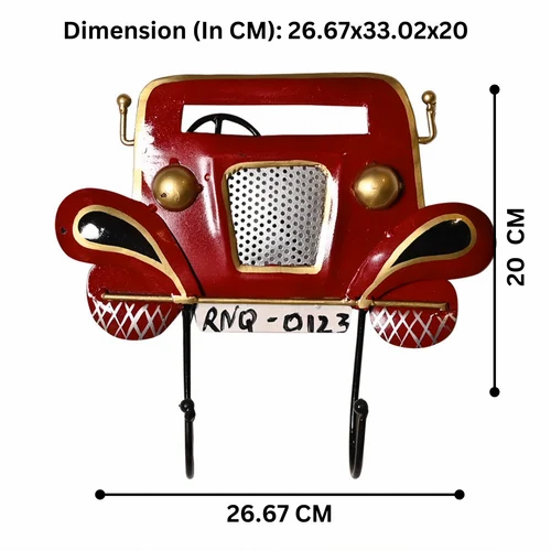 Metal Finish Car Key Holder for Interior | Stylish Wall Mounted Key Organizer | Elegant Metal Key Hanger for Home & Office