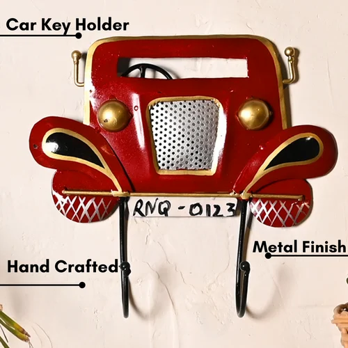Metal Finish Car Key Holder for Interior | Stylish Wall Mounted Key Organizer | Elegant Metal Key Hanger for Home & Office