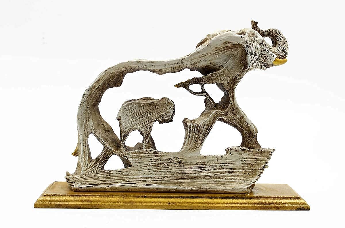 Artistic Resin Elephant Sculpture - Elegant Elephant Figurine for Home & Office Decor