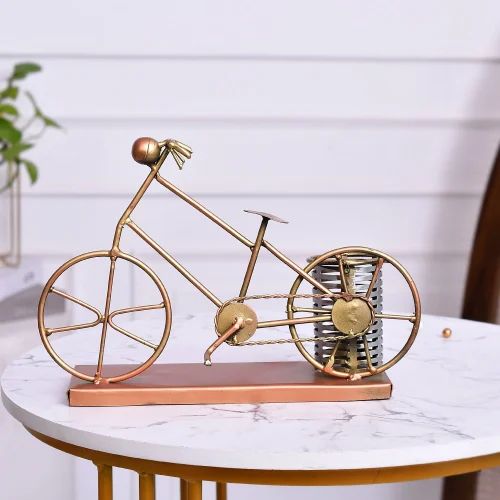 Metal Cycle Pen Stand | Handcrafted Bicycle Design Table Organizer | Decorative Desk Accessory for Home & Office Décor