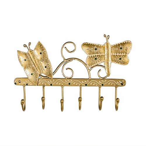 Metal Butterfly Key Holder Wall Hanging | Handcrafted Decorative Key Hanger | Artistic Metal Wall Décor for Home & Entryway